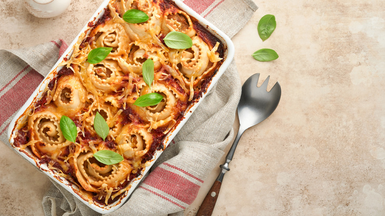 Rotolo in baking dish