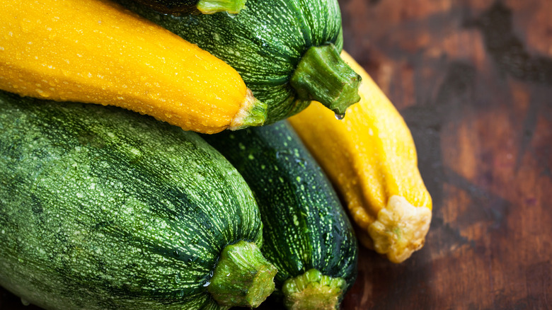 Stack of various summer squash