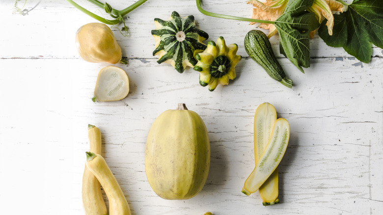 Different varietites of squash