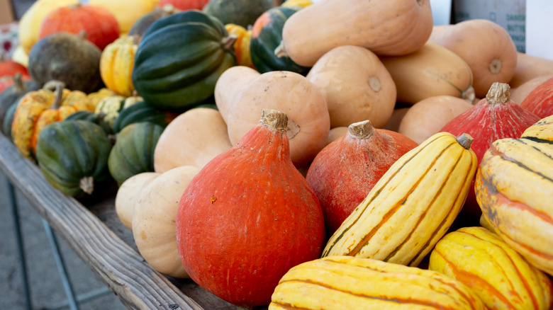 Winter squash at the store