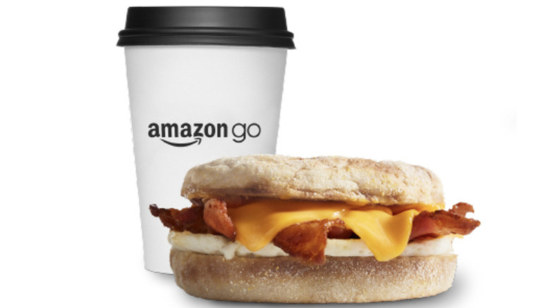 Amazon Go cup with sandwich