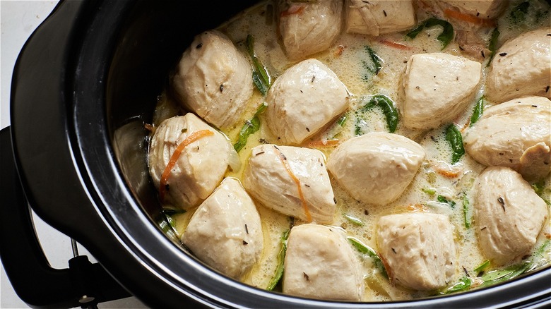 Chicken and dumplings in slow cooker