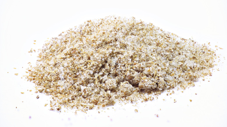 Celery salt on white background