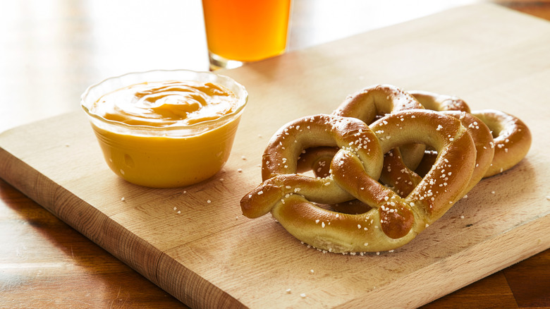 beer cheese and pretzel