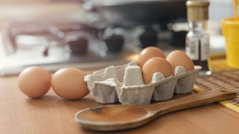 Eggs on counter