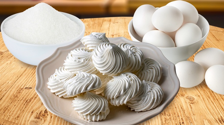 Meringues with sugar and eggs