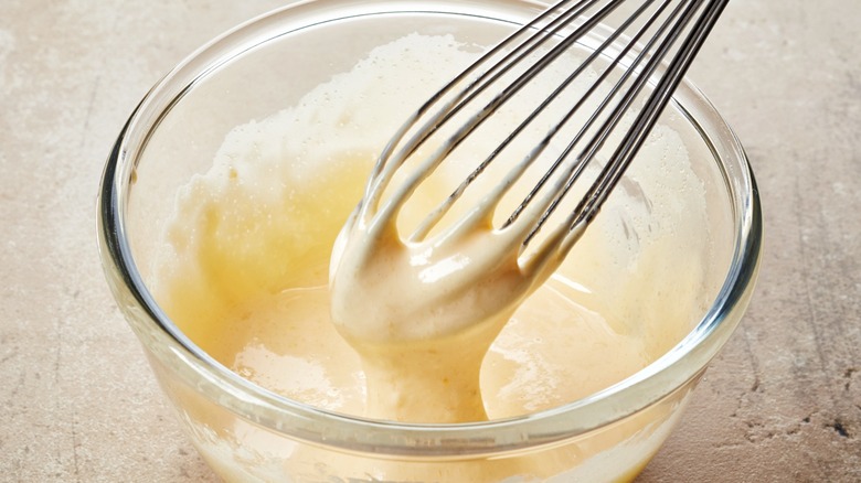 Custard with whisk