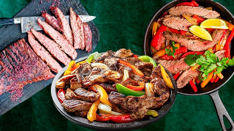 Ingredients for steak fajitas