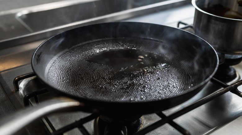 Hot pan ready for cooking