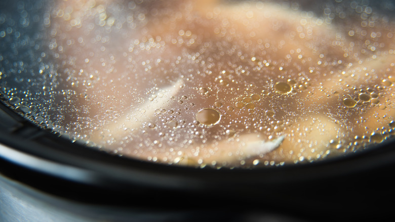 broth in slow cooker