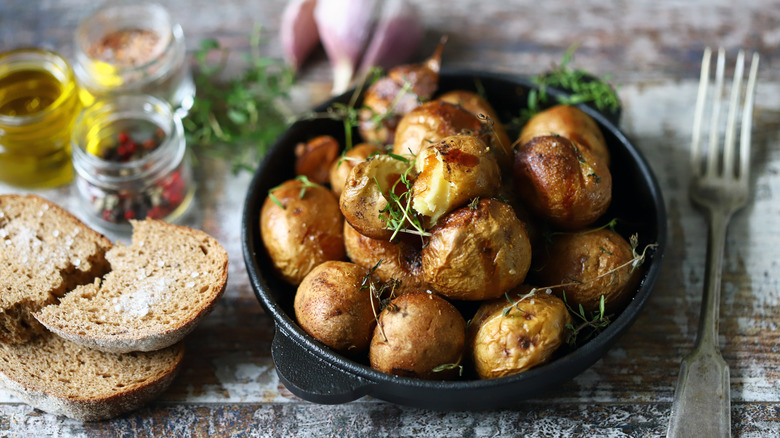 Side dish of roasted potatoes