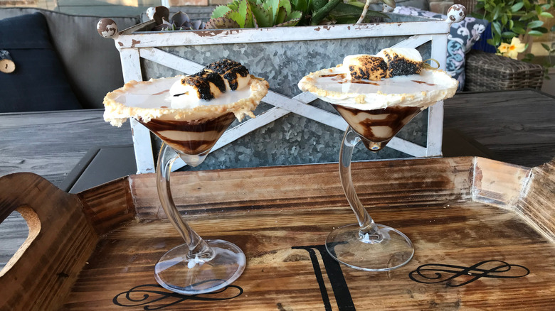 Two s'mores cocktails