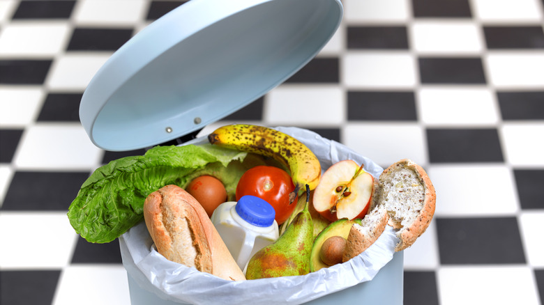 Leftovers thrown in the bin