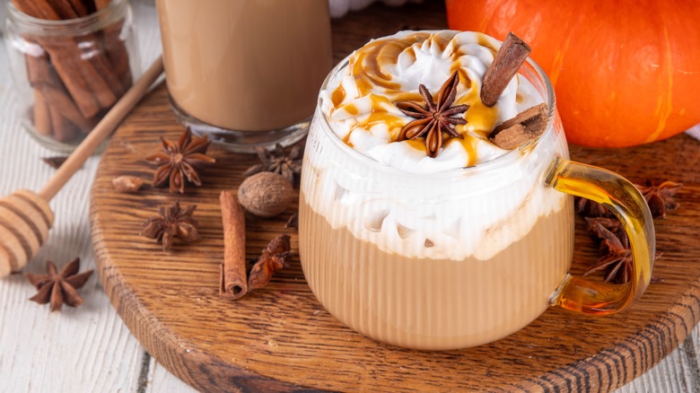 Pumpkin spice latte in cup