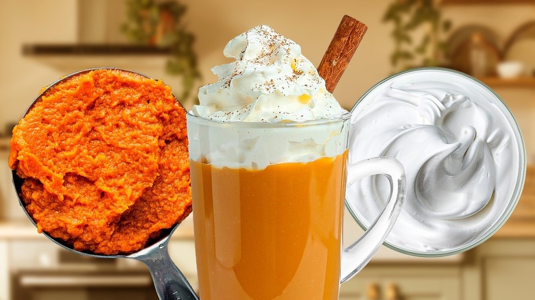 PSL, pumpkin puree, whipped cream