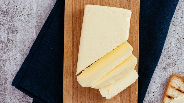 Butter on a cutting board