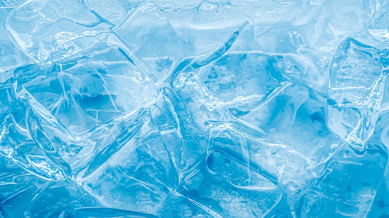 closeup of ice cubes