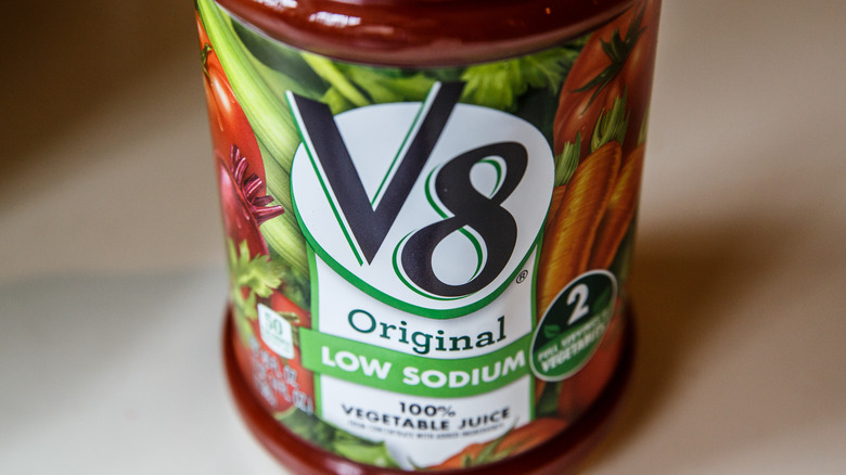 Bottle of V8 juice