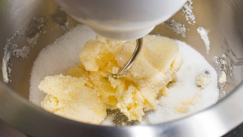 Mixing butter and sugar