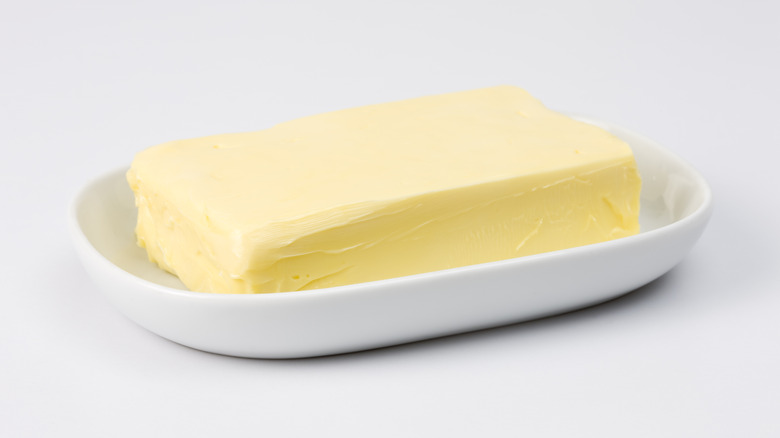 Butter in butter dish