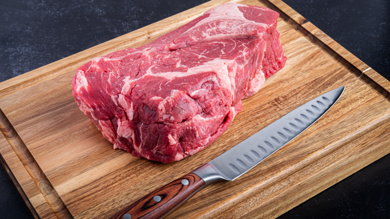 Chuck roast on a cutting board