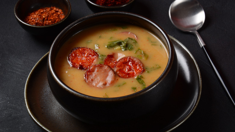 Soup with chorizo