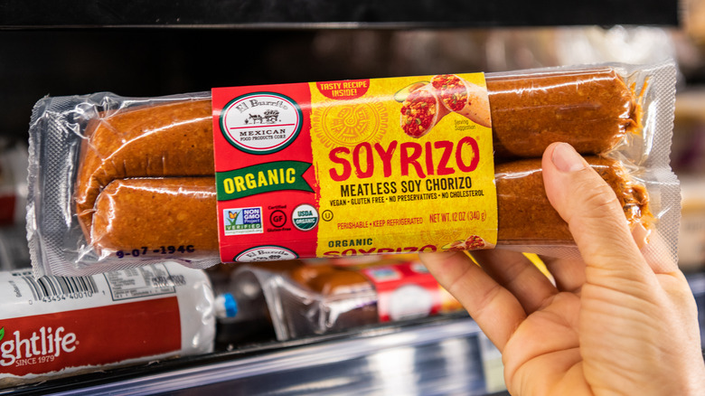 Package of soy chorizo