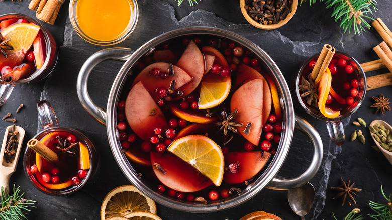 Cranberries and citrus simmer pot