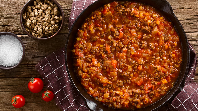 Vegan soy mince in sauce