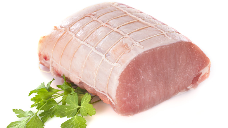 Raw pork loin