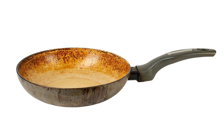 Rusty steel skillet