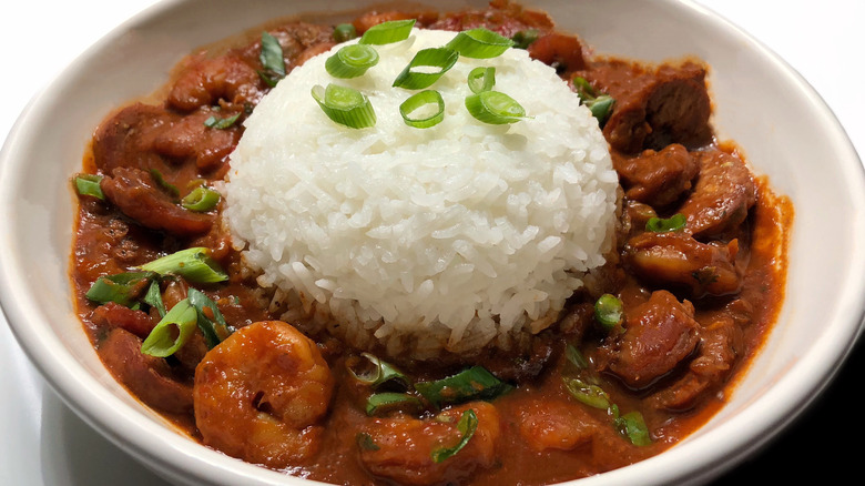 Etouffee made with dark roux