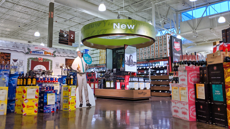 Displays in a large Total Wine store