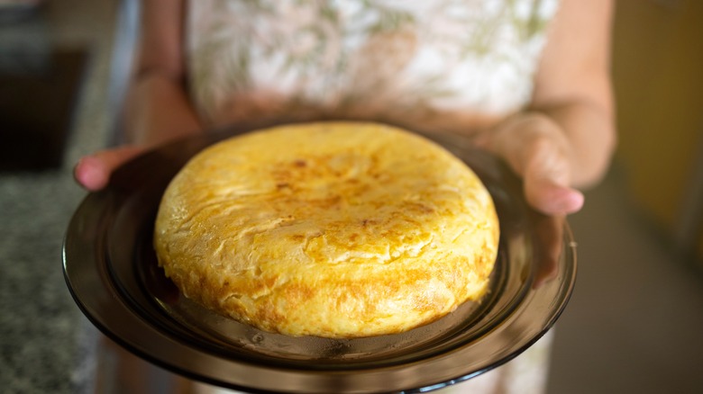 Spanish tortilla on plate