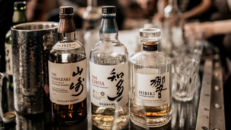 Japanese whisky bottles