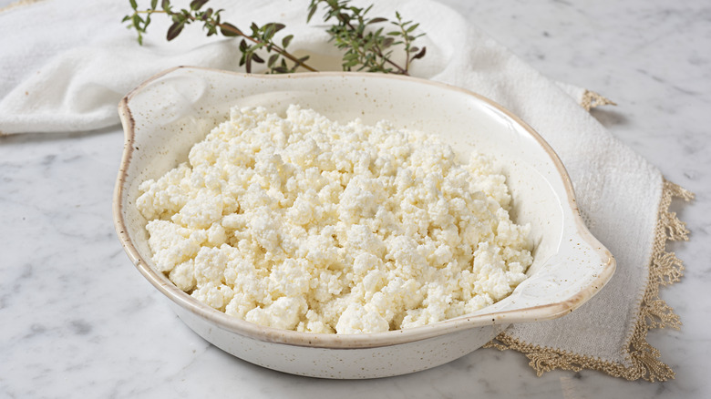 Ricotta cheese in bowl