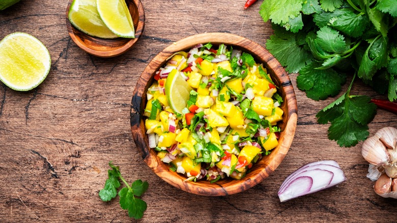 mango salsa in a bowl