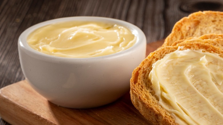 Boozy butter over bread