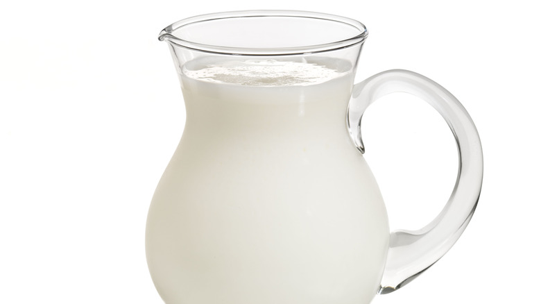 glass jug of cream