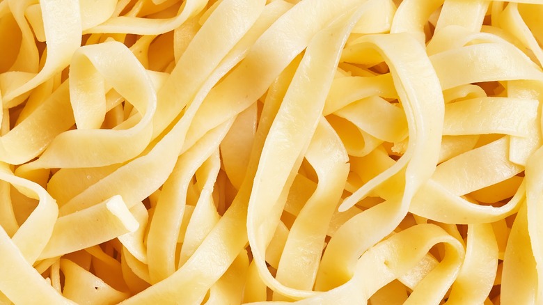 pile of fresh fettuccine