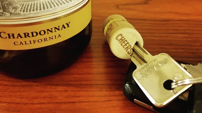 key in wine bottle cork