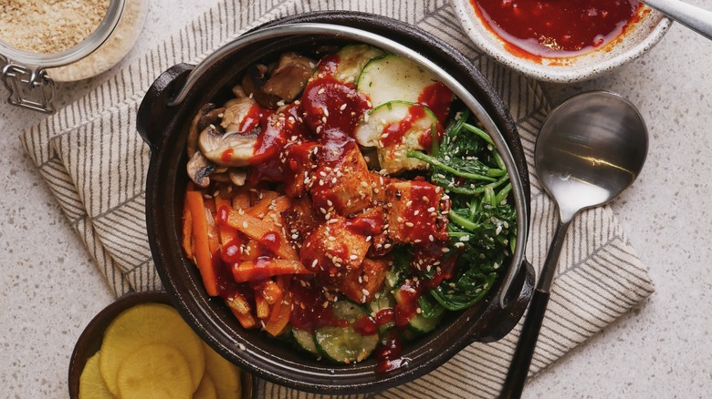 tofu bibimbap with gochunjang