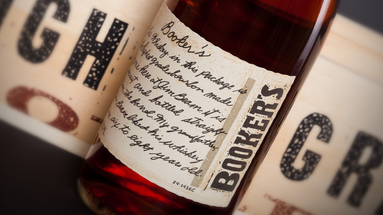 Closeup of label on Booker's bottle