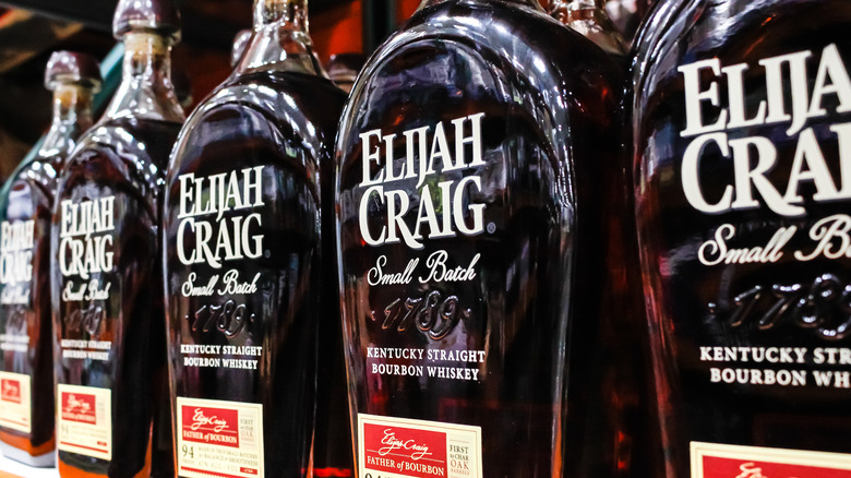 Elijah Craig Bourbon bottles displayed on shelf