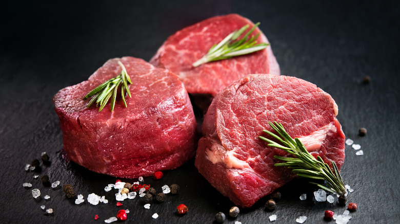 raw filet mignon steaks