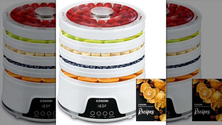 Cosori Food Dehydrator Machine with fruity and recipe book