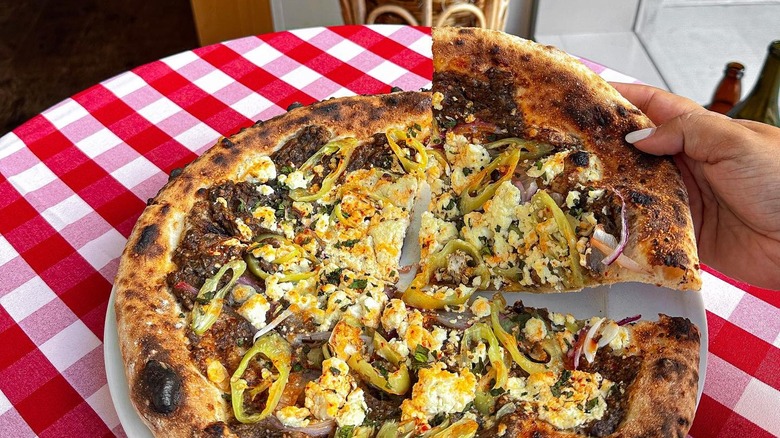 Vegetable pizza at Pastaria
