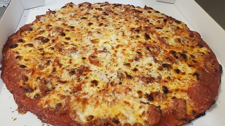 St. Louis-style pizza with pepperoni 