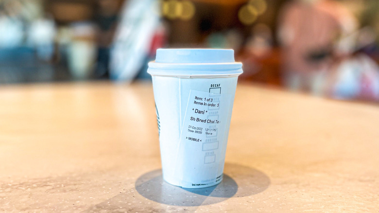 Chai cup on table