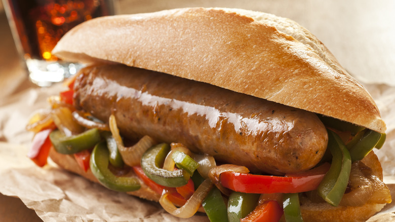 Italian sausage and pepper sandwich